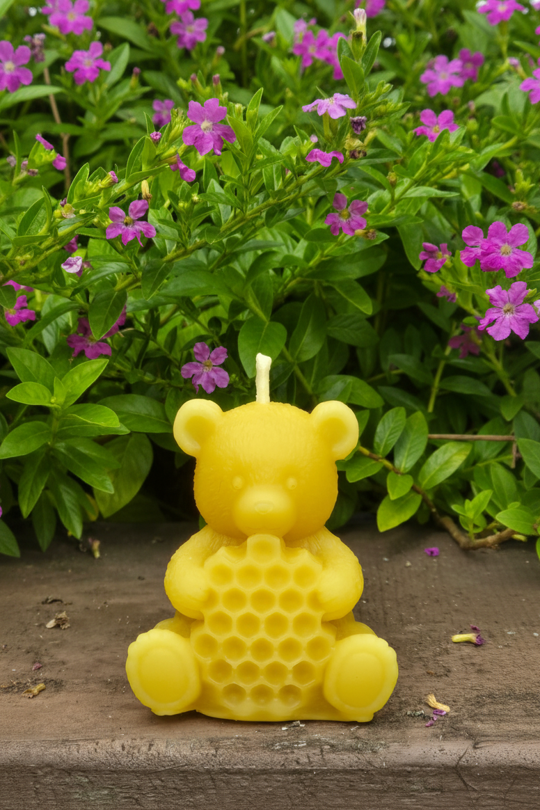 Honeycomb Bear - New Zealand Beeswax Candle